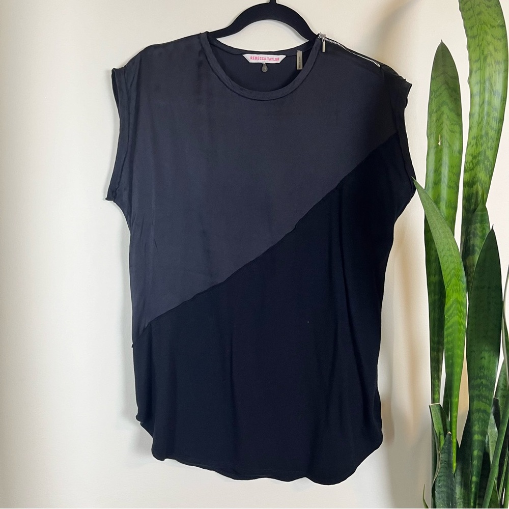 Rebecca Taylor Black Silk and Modal Blouse - Small